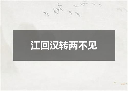 江回汉转两不见