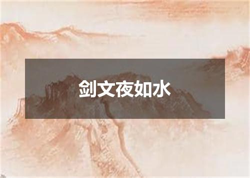 剑文夜如水