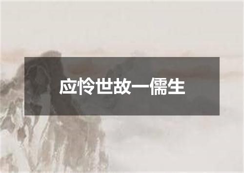 应怜世故一儒生