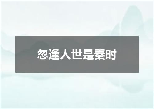 忽逢人世是秦时