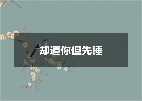 却道你但先睡