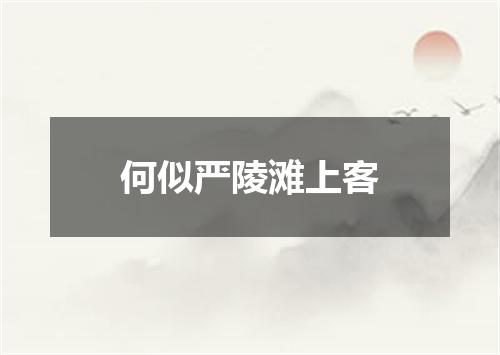何似严陵滩上客