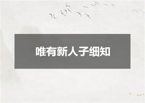 唯有新人子细知