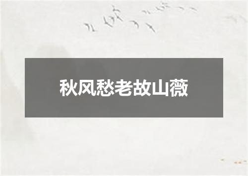 秋风愁老故山薇