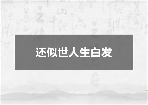 还似世人生白发