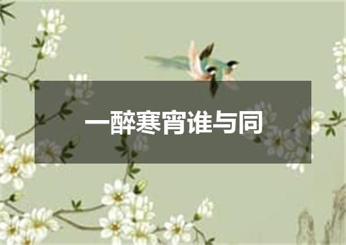 一醉寒宵谁与同