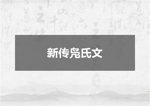 新传凫氏文