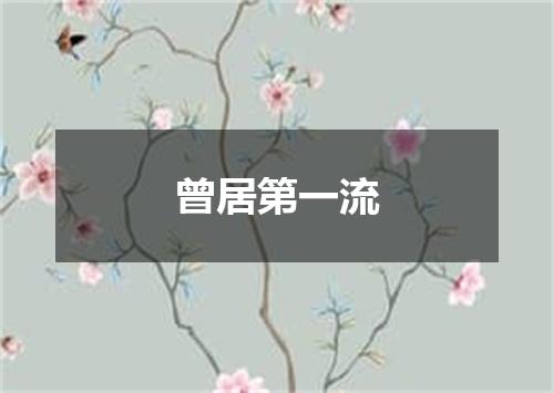 曾居第一流