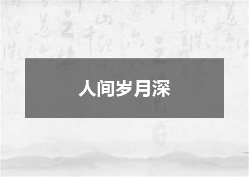 人间岁月深
