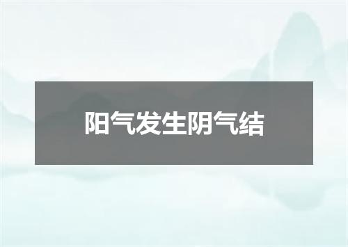 阳气发生阴气结