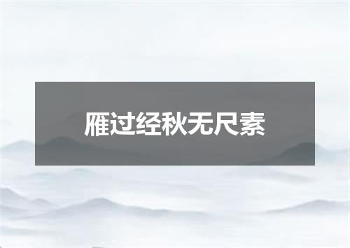 雁过经秋无尺素