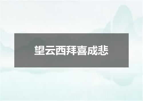 望云西拜喜成悲