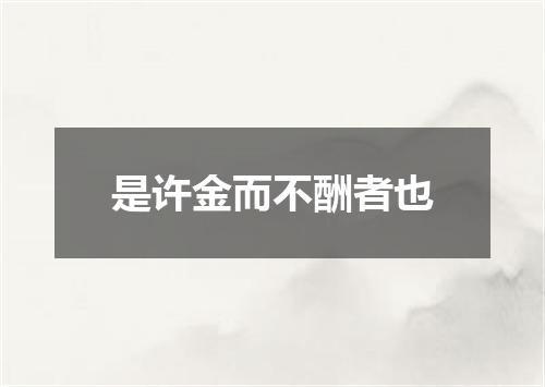 是许金而不酬者也