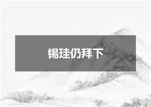 锡珪仍拜下