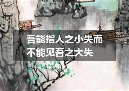 吾能指人之小失而不能见吾之大失