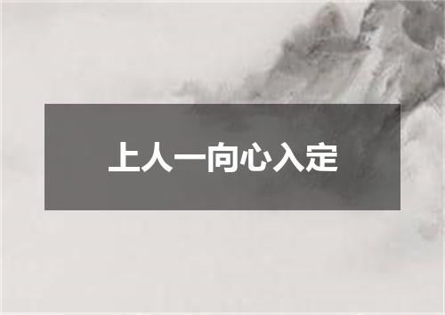 上人一向心入定