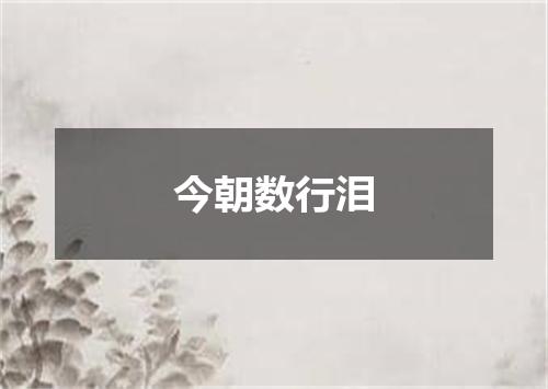 今朝数行泪
