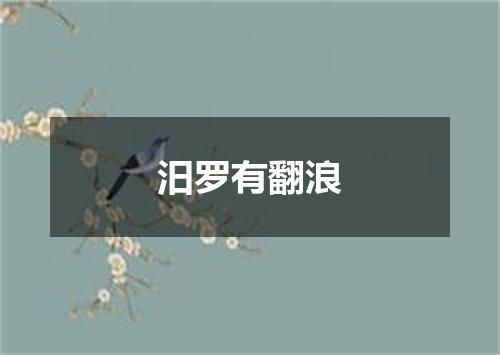 汨罗有翻浪