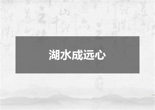 湖水成远心