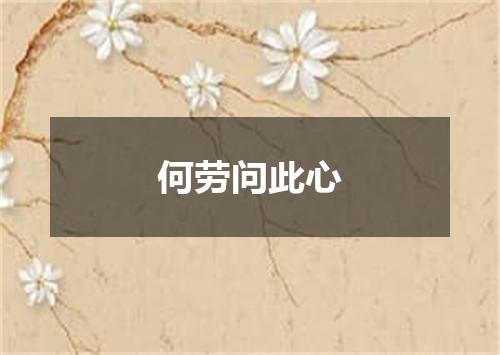 何劳问此心