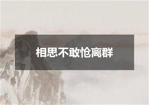 相思不敢怆离群