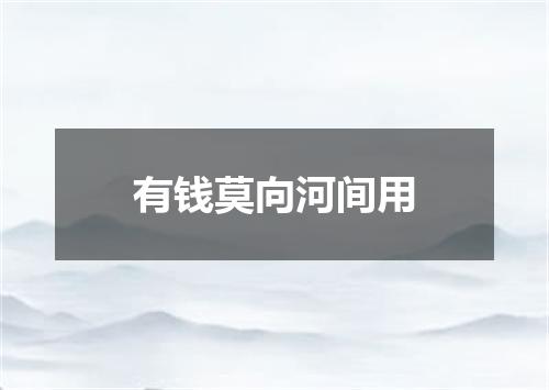 有钱莫向河间用