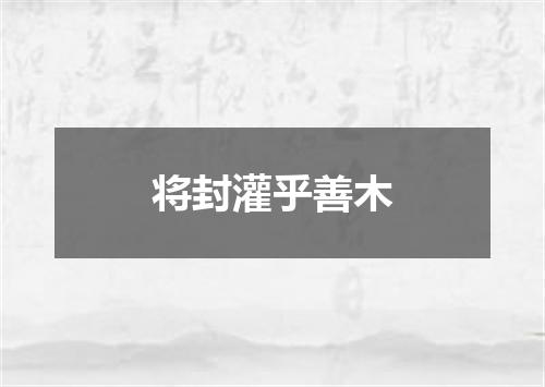将封灌乎善木