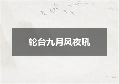轮台九月风夜吼
