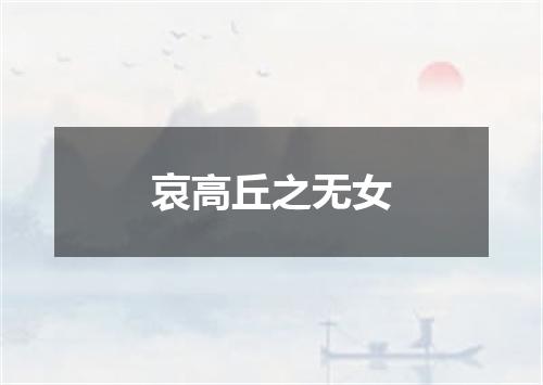 哀高丘之无女