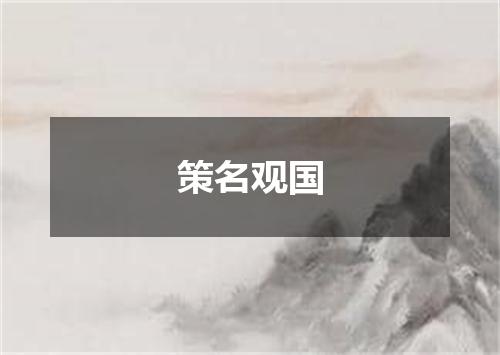策名观国