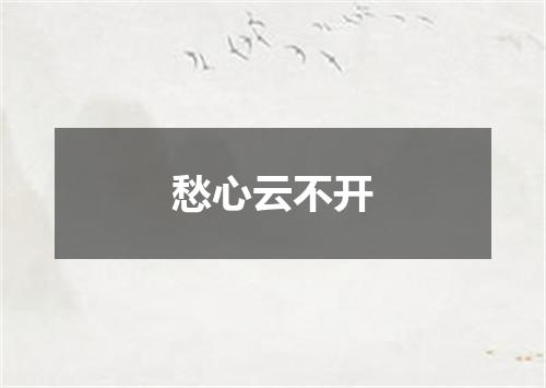 愁心云不开
