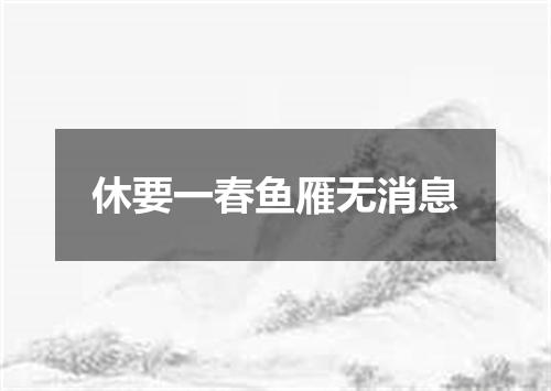 休要一春鱼雁无消息