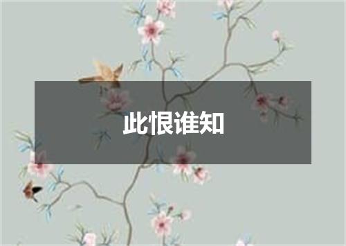 此恨谁知