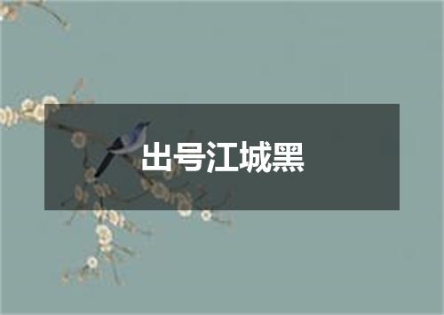 出号江城黑