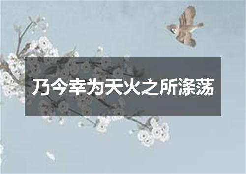 乃今幸为天火之所涤荡
