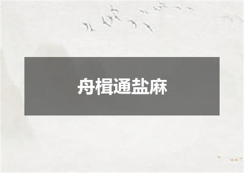 舟楫通盐麻
