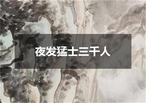 夜发猛士三千人