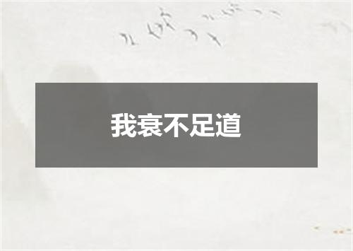 我衰不足道