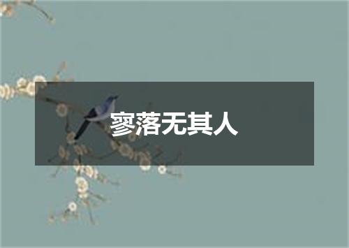 寥落无其人