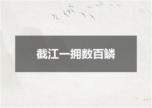 截江一拥数百鳞