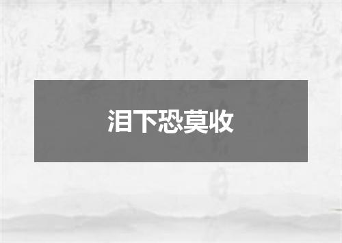 泪下恐莫收