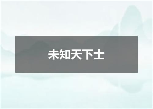 未知天下士