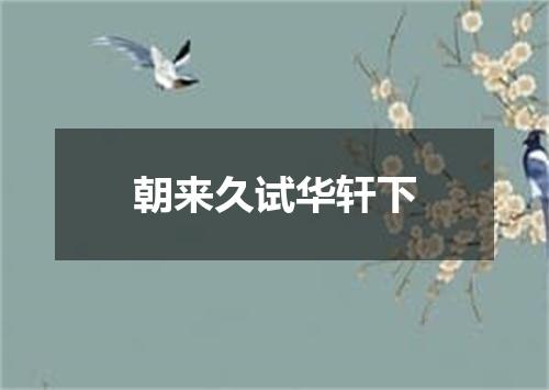 朝来久试华轩下