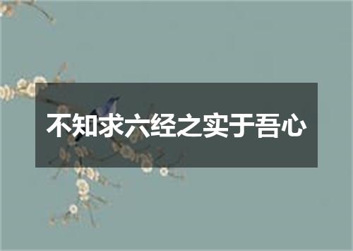 不知求六经之实于吾心