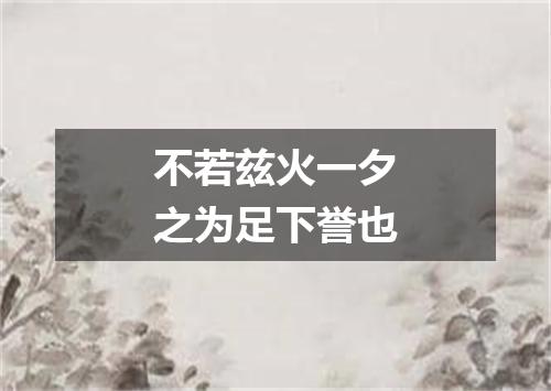 不若兹火一夕之为足下誉也
