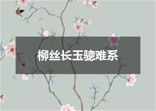 柳丝长玉骢难系