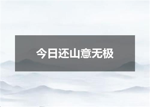 今日还山意无极