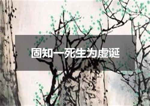固知一死生为虚诞