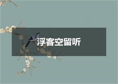 浮客空留听