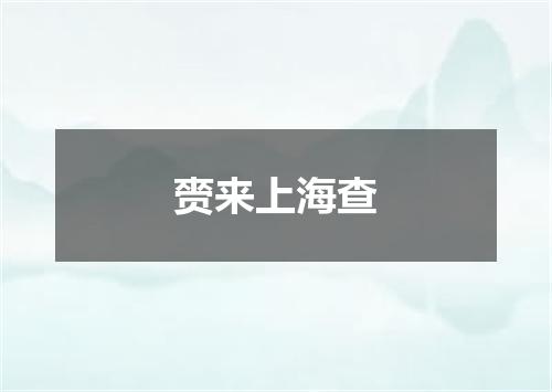 赍来上海查